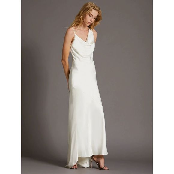HALSTON SATIN SLIP GOWN